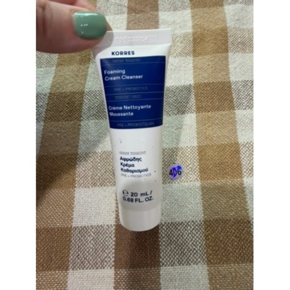 Korres Greek Yoghurt Foaming Cream Cleanser Travel Size 20mL 0.68oz NEW